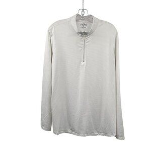 Coral Bay Golf Womens Pullover Top 1/4 Zip White Striped Size XL